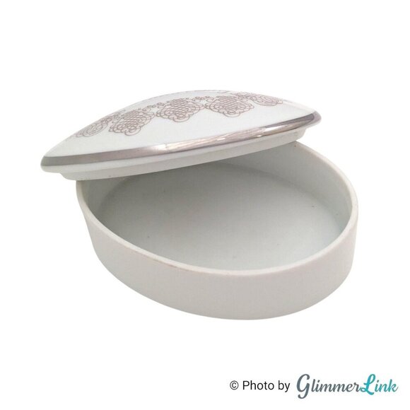 Vintage House of Goebel 25th Silver Anniversary Porcelain Trinket Jewelry Box - Picture 6 of 9